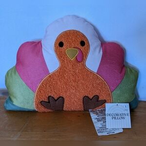 Thanksgiving Turkey Decorative Pillow – Cozy Fall Accent Cushion, T6MIS